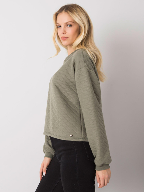 Khaki bluza pikowana bez kaptura Kerstine