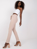 Beżowe spodnie dresowe z wiązaniem Santos RUE PARIS