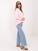 Jasnoróżowa damska bluza z wypukłym napisem RUE PARIS