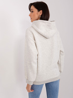 Hurt Jasnoszara melanżowa damska bluza z kapturem z bawełny