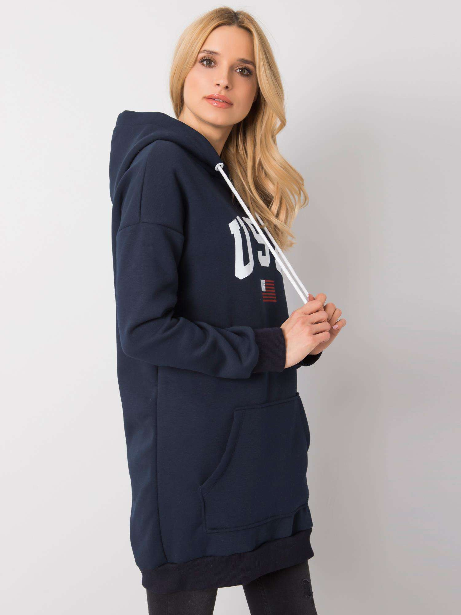 Navy blue kangaroo sweatshirt Yetty RUE PARIS