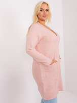 Hurt Jasnoróżowy sweter plus size z dzianiny