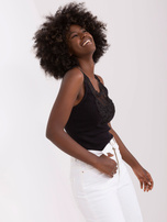 Hurt Czarny prążkowany top boho OCH BELLA