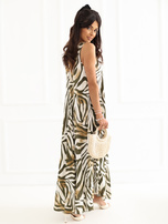 Khaki letnia sukienka bez rękawów 