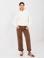 Ecru rozpinana bluza z kieszeniami NATURAL SIDE 