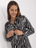 Czarno-biała sukienka z motywem zwierzęcym RUE PARIS 