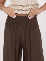 Brown women's palazzo pants for summer.