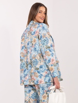 Jasnoniebieska damska marynarka w kwiaty RUE PARIS 