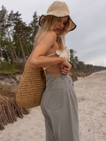 Hurt Khaki spodnie jeansowe z szeroką nogawką FRESH MADE