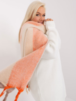 Hurtownia Jasnoszary zimowy szal we wzory 