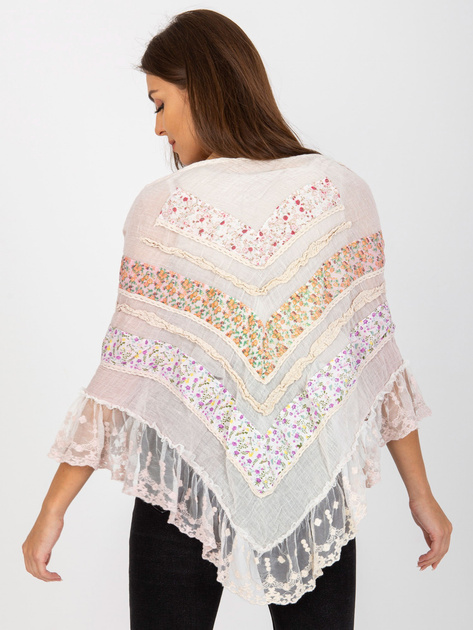 Hurtownia Różowa damska chusta z kwiatowym nadrukiem