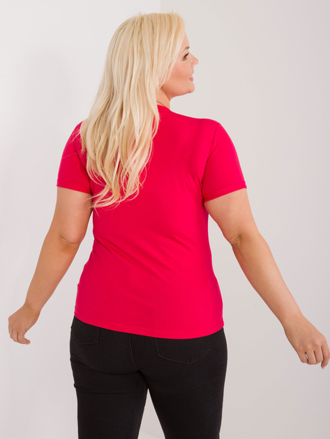 Hurt Czerwony dopasowany t-shirt plus size z napisem