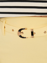 Jasnożółta midi spódnica z rozcięciem RUE PARIS 