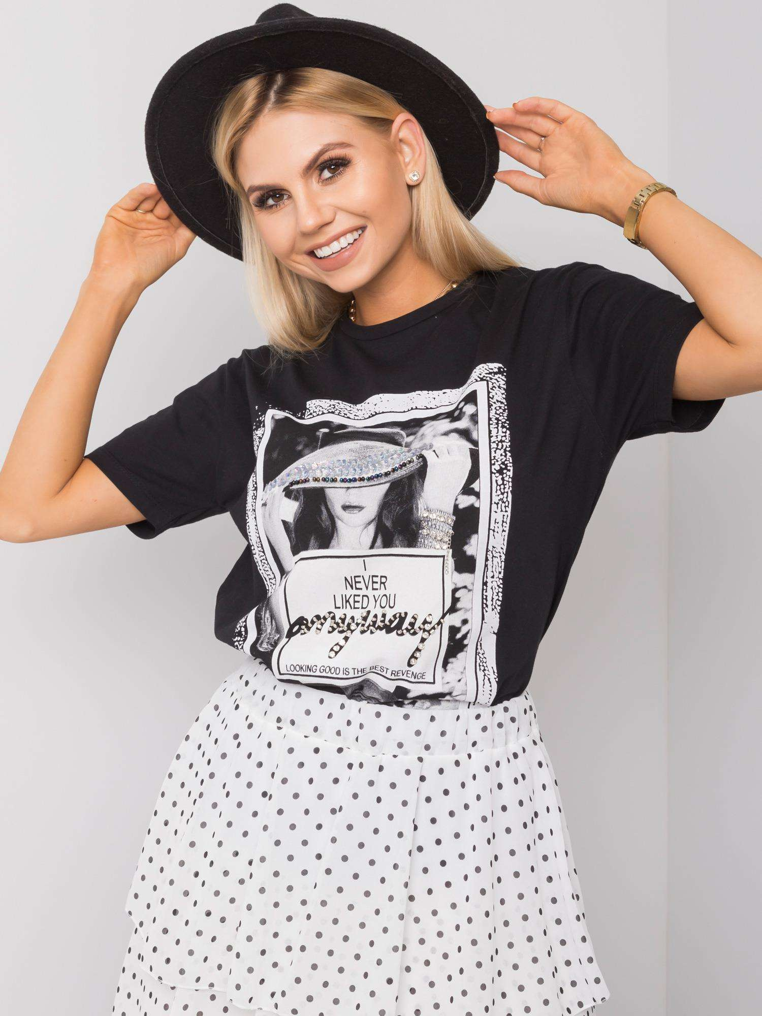 Schwarzes T-Shirt Alessia.