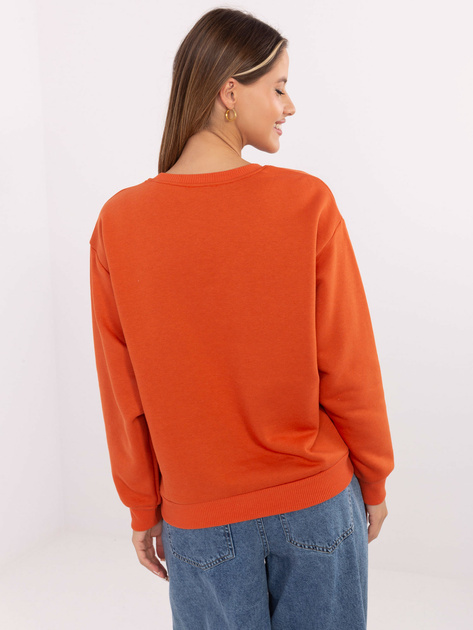 Hurt Ciemnopomarańczowa luźna bluza bez kaptura z napisami