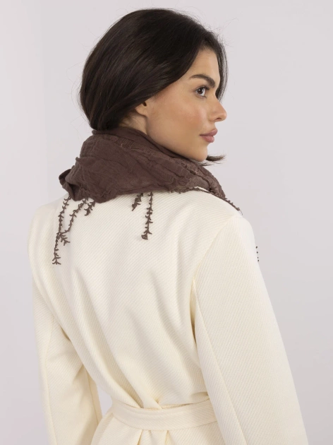 Brązowa trójkątna chusta z bawełny