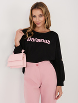 Černá oversize mikina bez kapuce RUE PARIS.