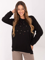 Czarna damska bluza o luźnym kroju 