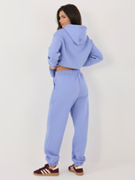 Fioletowy damski komplet ze spodniami typu jogger 