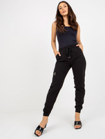 Hurt Czarne spodnie dresowe typu cargo z wiązaniem ZULUNA