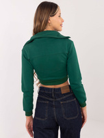 Ciemnozielona krótka rozpinana bluza dresowa Ann RUE PARIS 