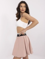 Brudnoróżowa mini spódnica bombka z wiązaniem