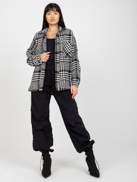 Hurt Czarno-biała ciepła koszula wierzchnia w pepitkę