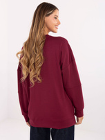 Burgundowa dresowa bluza bez kaptura