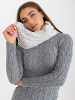 Hurt Biało-brązowy ciepły komin ze sztucznego futerka 