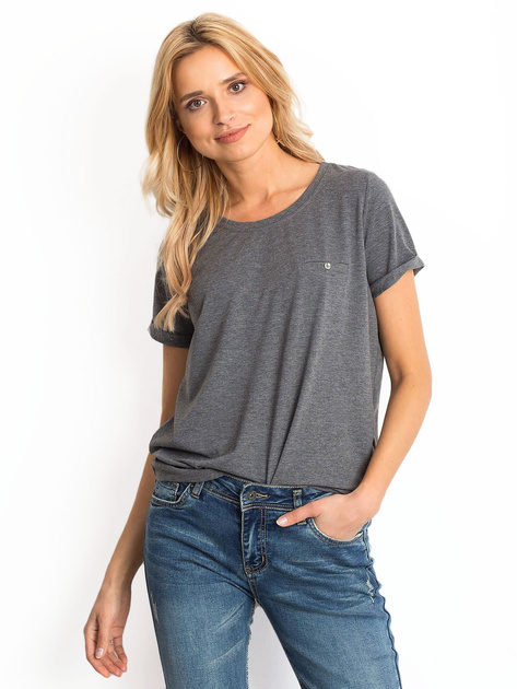 Ciemnoszary melanżowy t-shirt Transformative