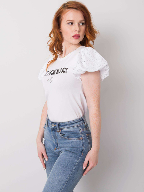 Biały t-shirt z aplikacją Tilly