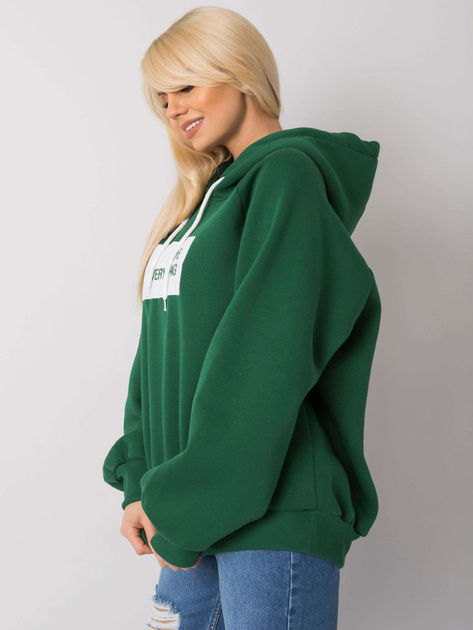 Ciemnozielona ocieplana bluza dresowa Dina