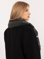 Hurtownia Ciemnoszary damski szal w panterkę