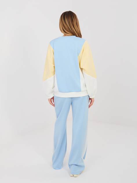 Pastelowy niebieski dresowy komplet z lampasami RUE PARIS