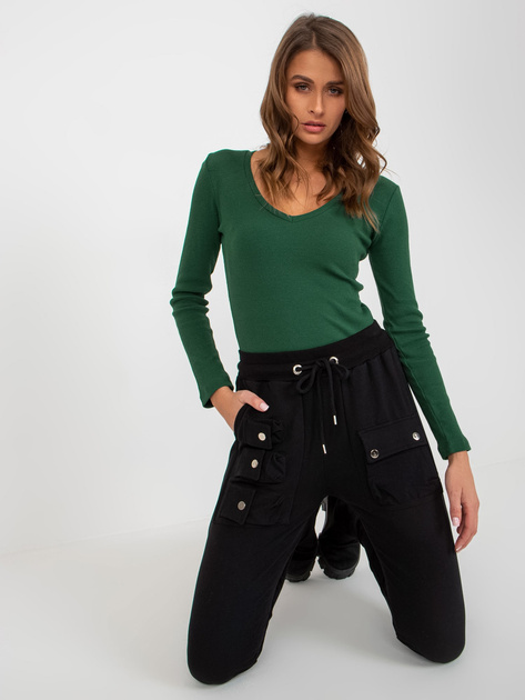 Hurt Czarne spodnie dresowe z klapowymi kieszeniami