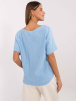 Hurtownia Jasnoniebieski dwustronny sweter z dekoltem V