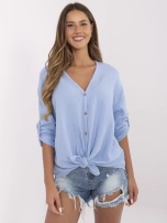 Light blue muslin women's cotton shirt.
