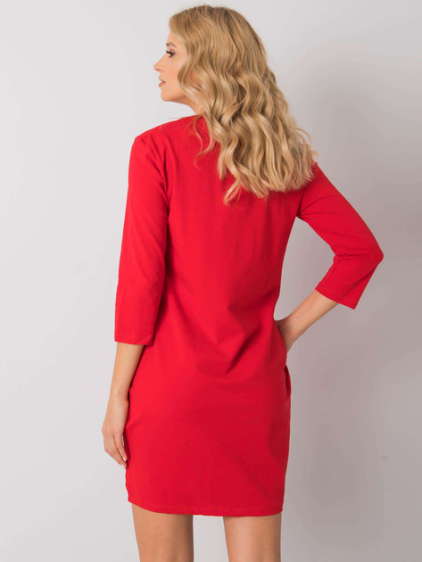 Czerwona sukienka z kieszeniami Marseille