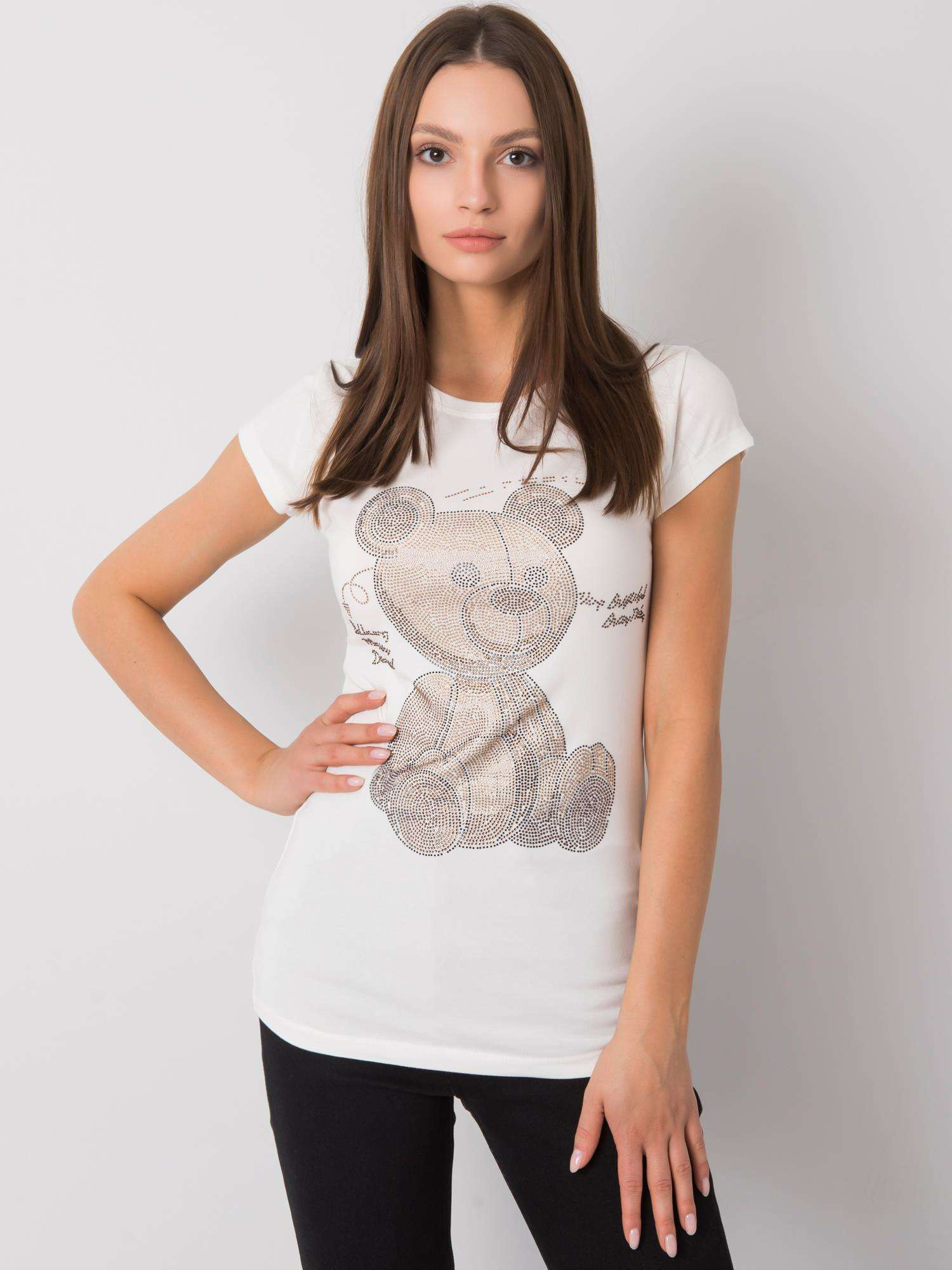Ecru t-shirt z aplikacją Misha