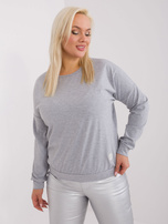 Hurt Szara melanżowa bluzka plus size z bawełny 