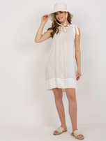 Hurt Ecru letnia sukienka bez rękawów OCH BELLA