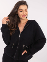 Czarny komplet alpaka z bluzą z kapturem