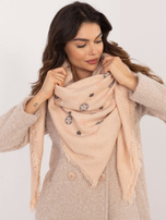 Hurt Jasnobrzoskwiniowy damski szal z nadrukiem