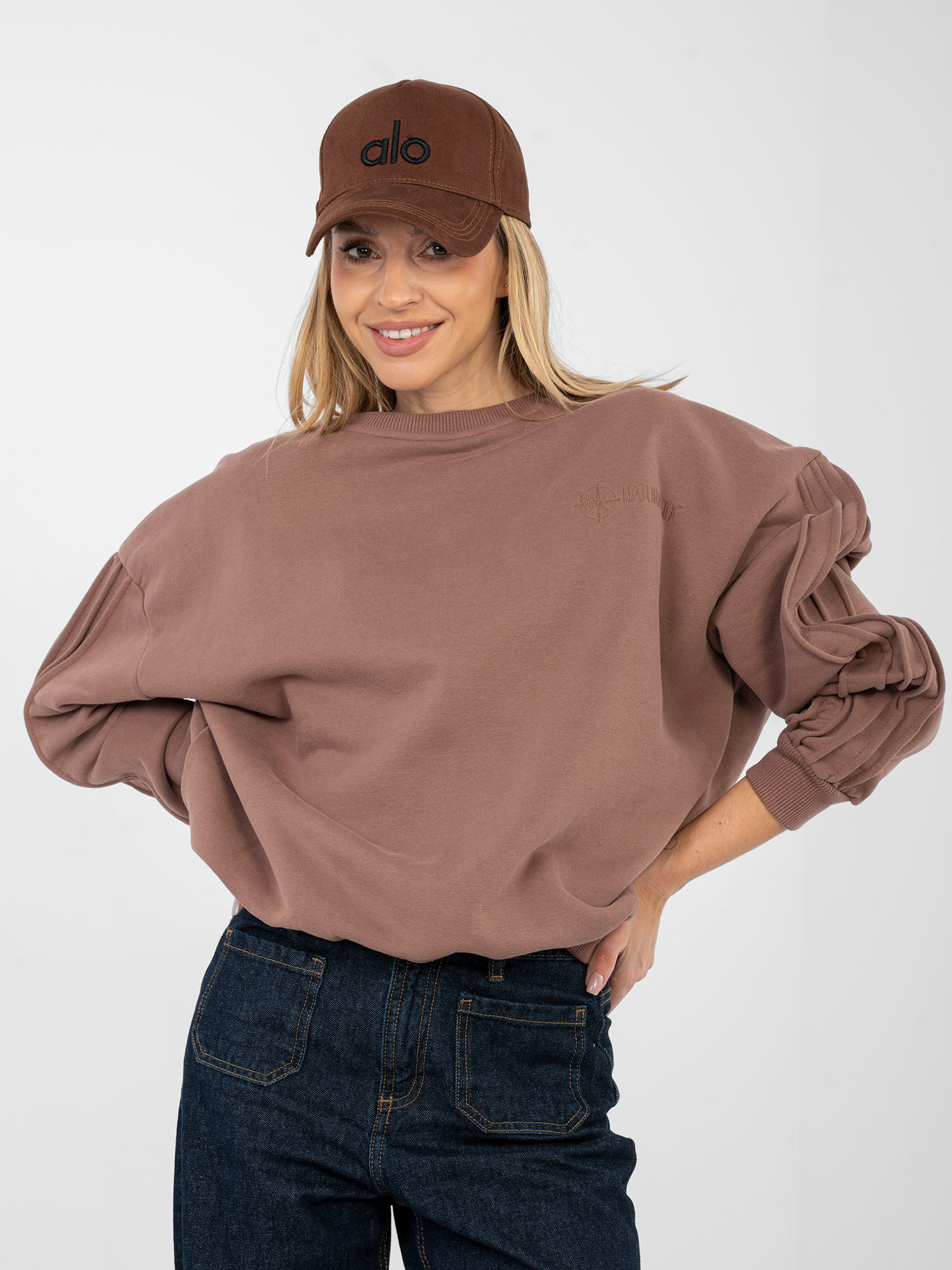Brązowa damska bluza oversize  NATURAL SIDE