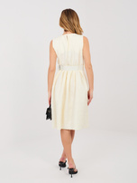 Maślana żółta rozkloszowana sukienka bez rękawów RUE PARIS