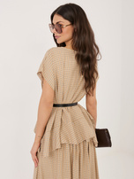 Camelowa damska bluzka oversize do kompletu