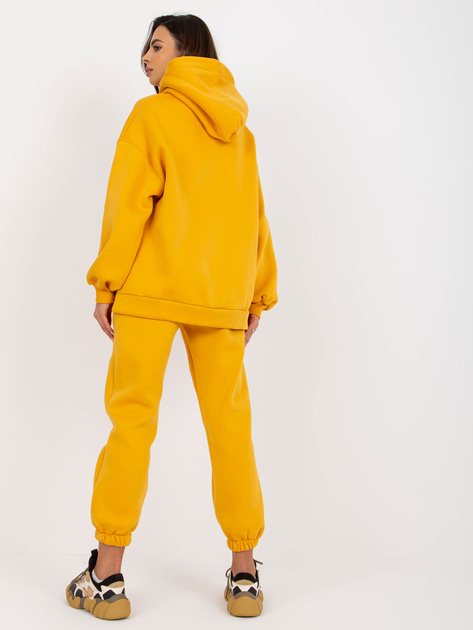 Hurt Musztardowy komplet dresowy z bluzą z kapturem Janessa