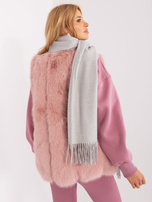 Hurt Szary damski szal z dzianiny