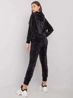 Czarny komplet welurowy ze spodniami Chanya