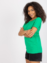 Green blouse with a back neckline Salma RUE PARIS.